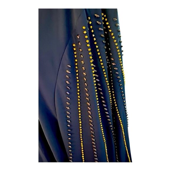 Catherines Fancy Navy Blue Jacket with Rhinestone Sleeves - Picture 7 of 7